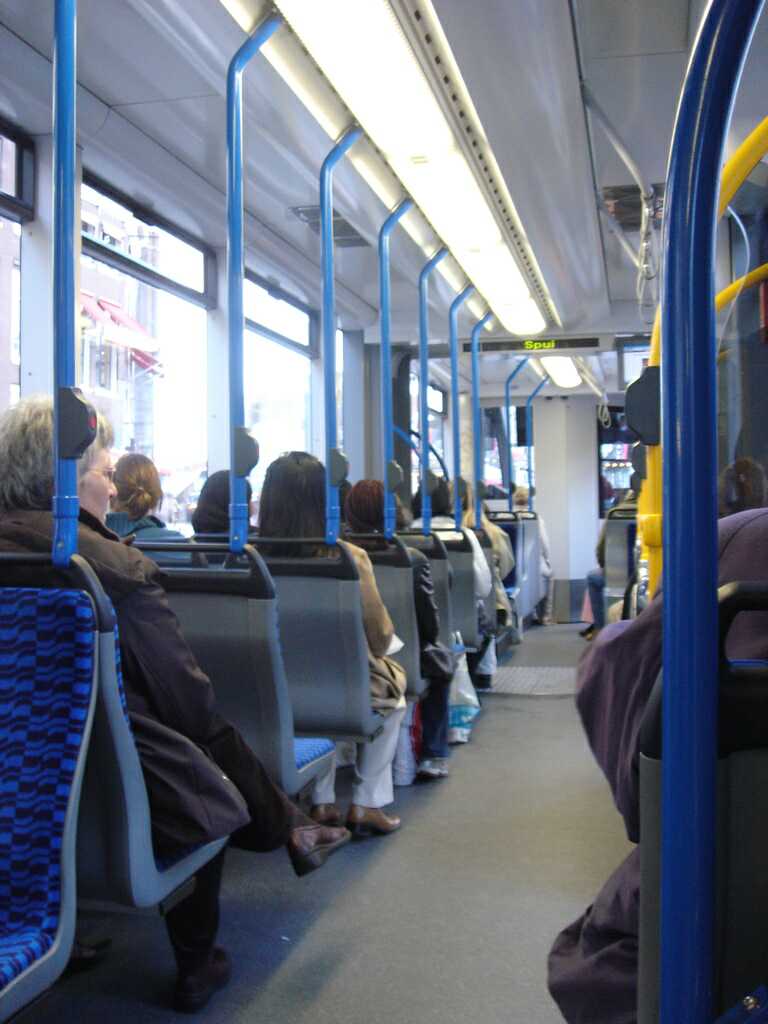 Inside the tram