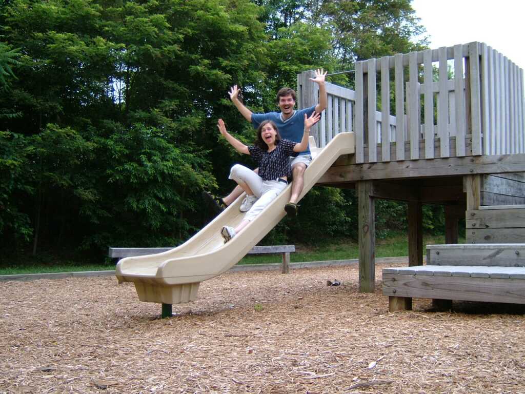 On a slide